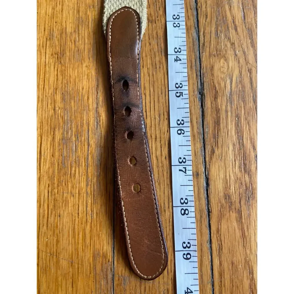 Vintage DOONEY & BOURKE Beige Surcingle Belt Womens sz 36